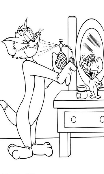 kolorowanka Tom i Jerry malowanka do wydruku z bajki dla dzieci, do pokolorowania kredkami, obrazek nr 40
